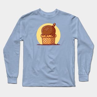 Ice Cream Scoop Cartoon Vector Icon Illustration Long Sleeve T-Shirt